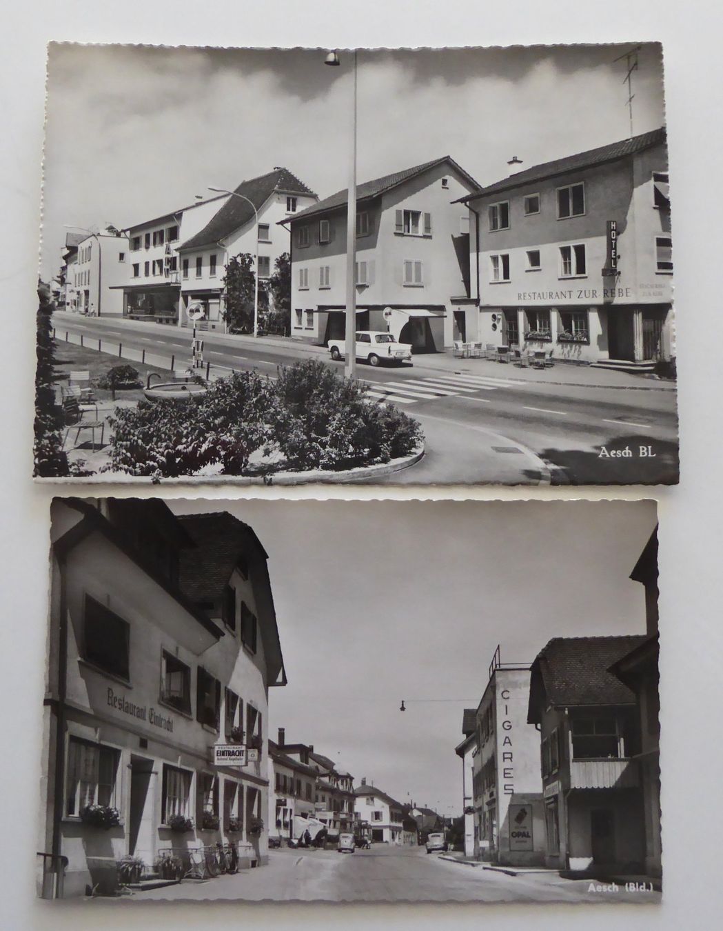 Cartoline postali: Aesch , Rest. Eintracht und Rest. zur Rebe – Usato da Aesch BL venduto da Kauri1