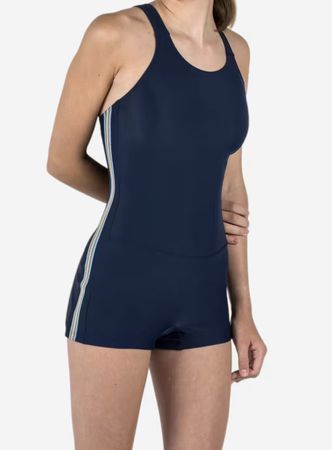 Schwimm-Badeanzug Shorty Teenager-Mädchen - dunkelblau