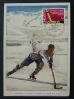 1961, Maximumkarte Nr. 377, Eishockey-WM GENEVE-LAUSANNE