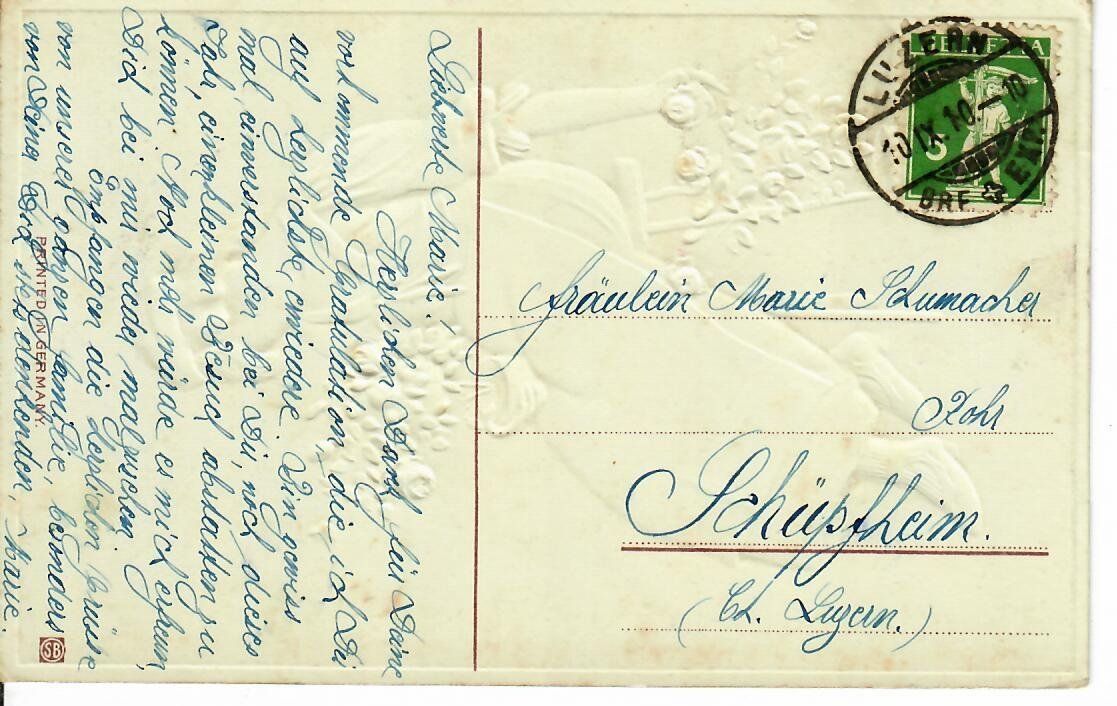 Cartoline postali: Prägekarte - Namenstag – Usato da Hochdorf venduto da Ziegel-16 1