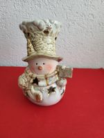 Advents-/Weihnachtszeit: brauner Schneemann (Teelicht)