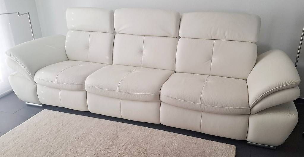 Divani: Modulares 3er-Echtledersofa weiss – Usato da Einsiedeln venduto da markell 1