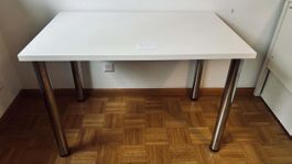 Tischplatte weiss mit Metallbeinen rechteckig guter Zustand