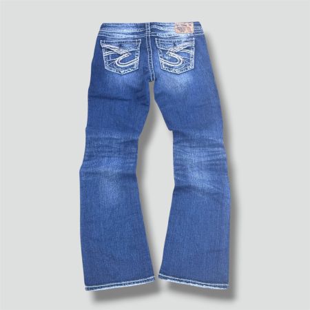 Silven y2k bootcut ripped denim jeans retro hosen weit