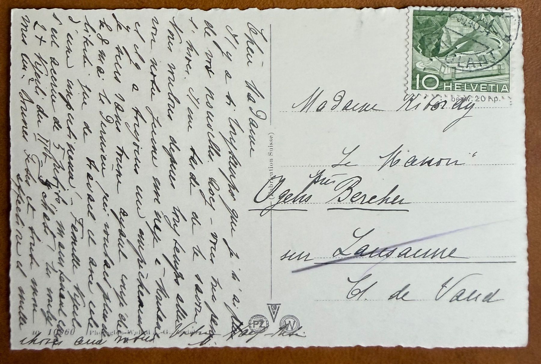 Ansichtskarten: Barque sur le Léman -1946 – Gebraucht aus Lutry von Ediego 2