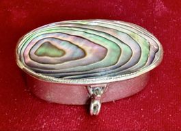 Miniatur mexikanischen Silber Abalone Muschel Pillendose✨