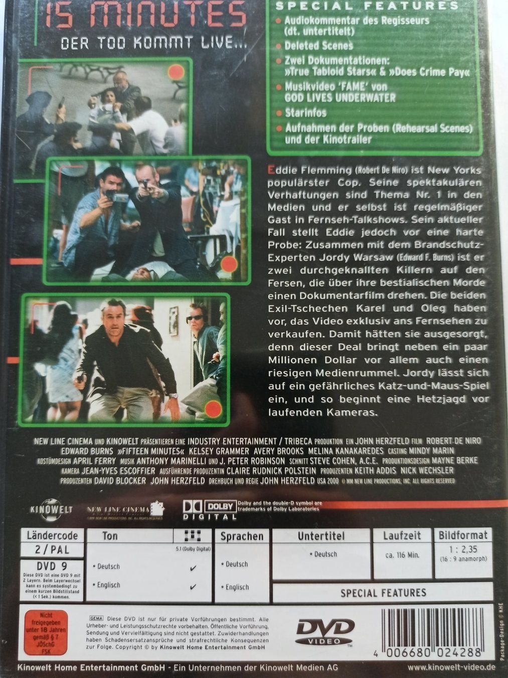 Alle DVDs: 15 Minutes - Der tod kommt Live – Gebraucht aus Dübendorf von kb86_MOVIE 1
