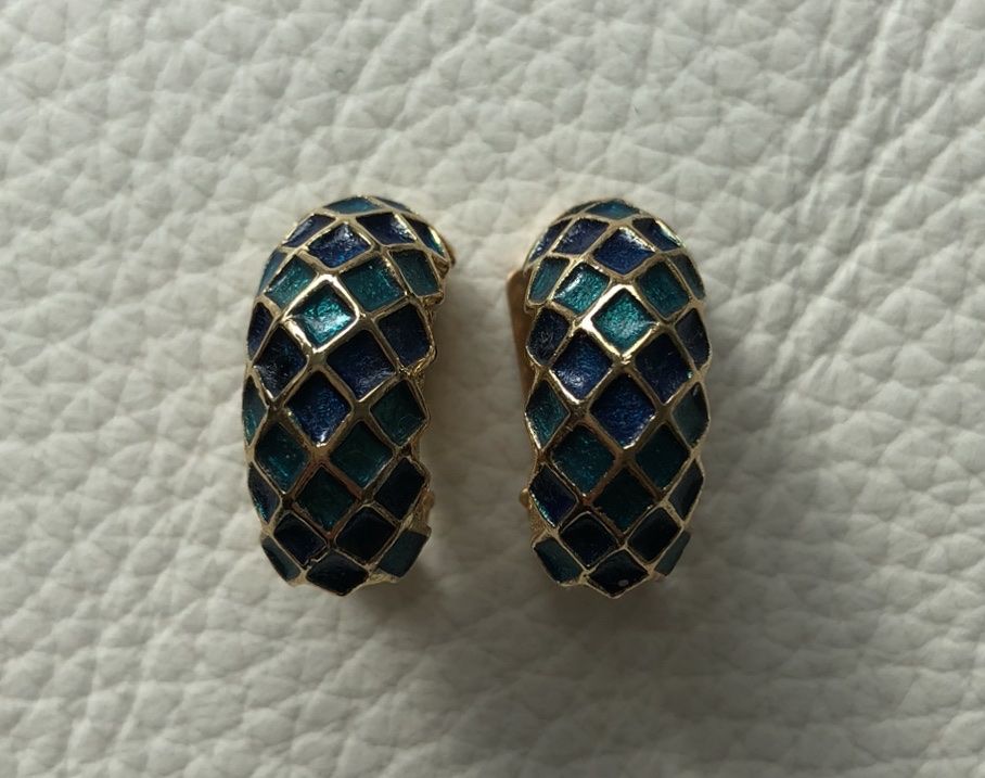 Boucles D'oreilles Vintage Oréna - Bakélite Plaqué Or Jaune, Clips/puces, Excellent état