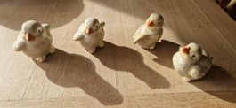 Lot de 4 poussins en céramique