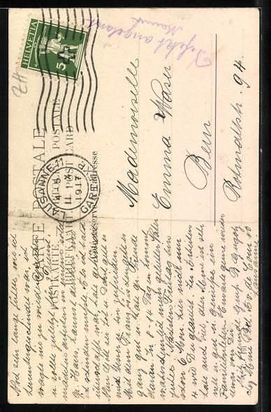 Cartoline postali: Bülach, Ortspartie mit Kirche, 1917 – Usato da Berlin venduto da bartko-reher 1