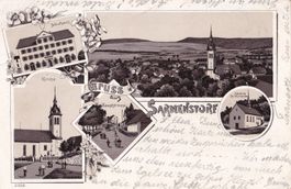 Sarmenstorf braune Lithografie 5 Bilder Hauptstrasse Kirche