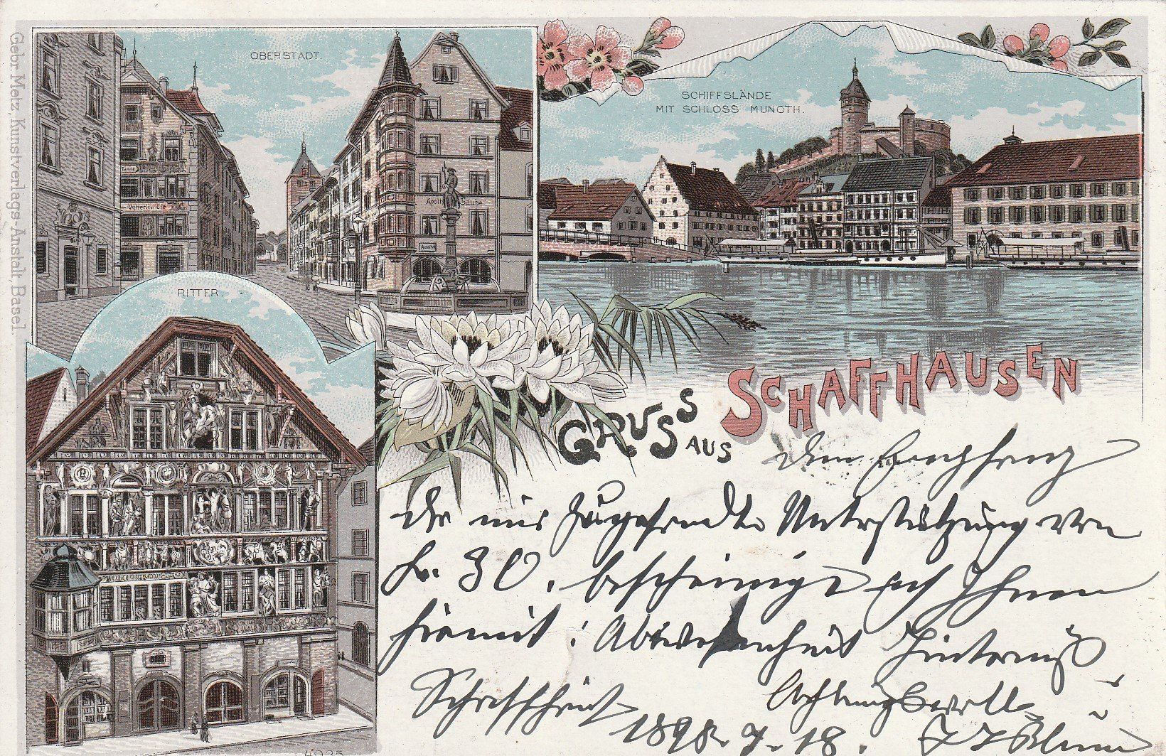 Ansichtskarten: Schaffhausen-Litho  1898 – Gebraucht aus uttwil von Koehlerfred