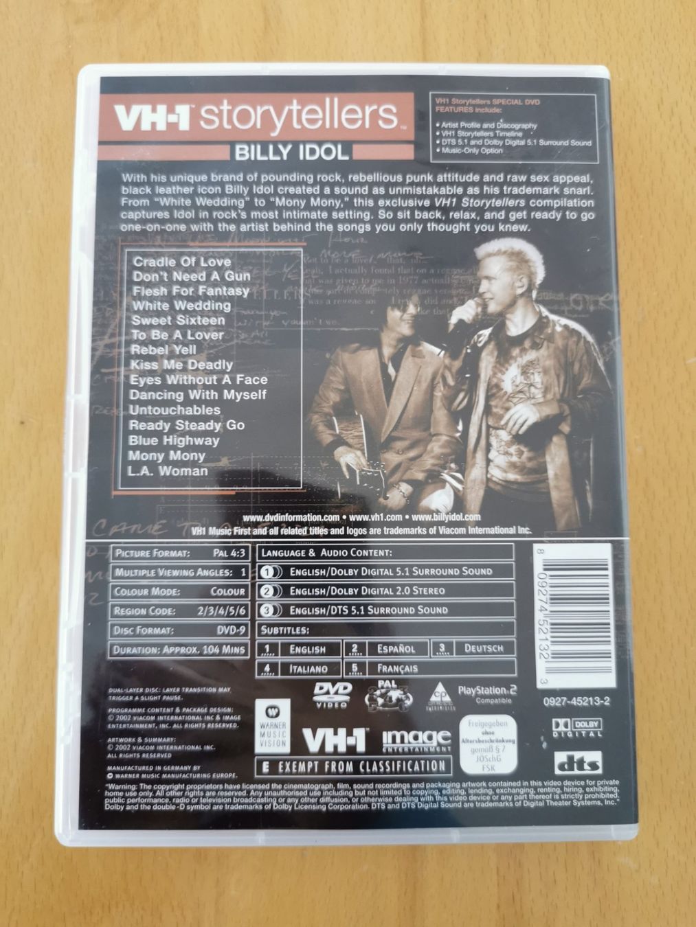 Tutti i DVDs: Billy Idol - VH-1 Storytellers, DVD – Usato da St.Gallen venduto da Tamal0204 1