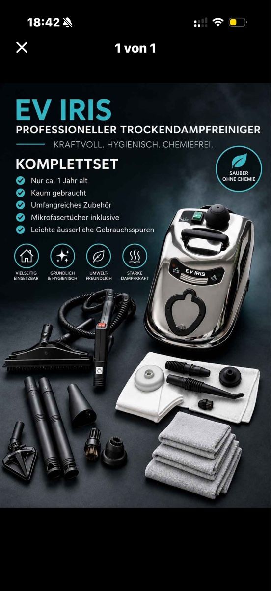 EV International Dampfreiniger: EV Iris Trockendampfgerät top Zustand – Gebraucht aus St. Margrethen SG von meg_6b9w