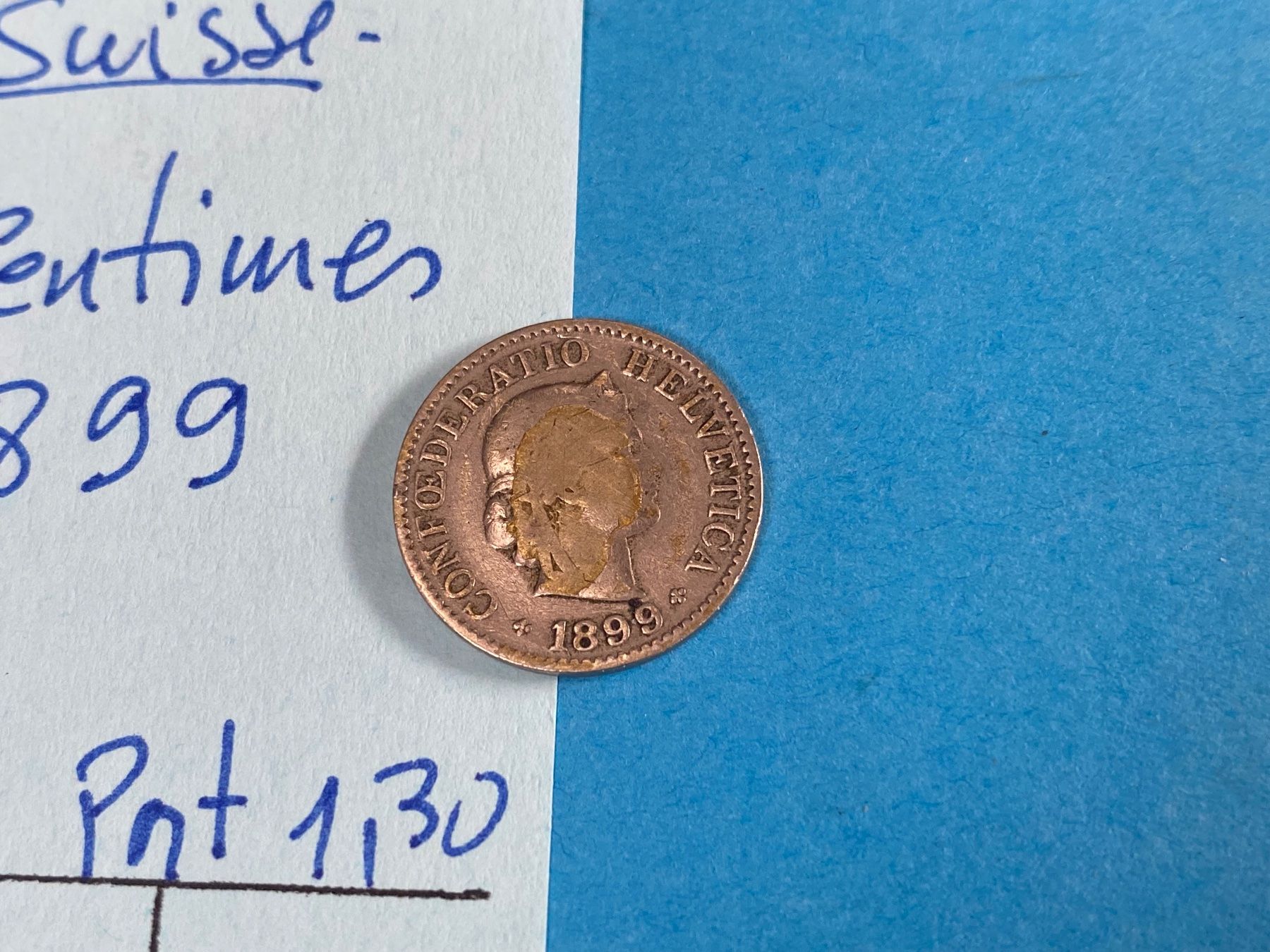 Tutti le monete: SUISSE : 5 CENTIMES 1899 – Usato da genève venduto da GEnumist 1