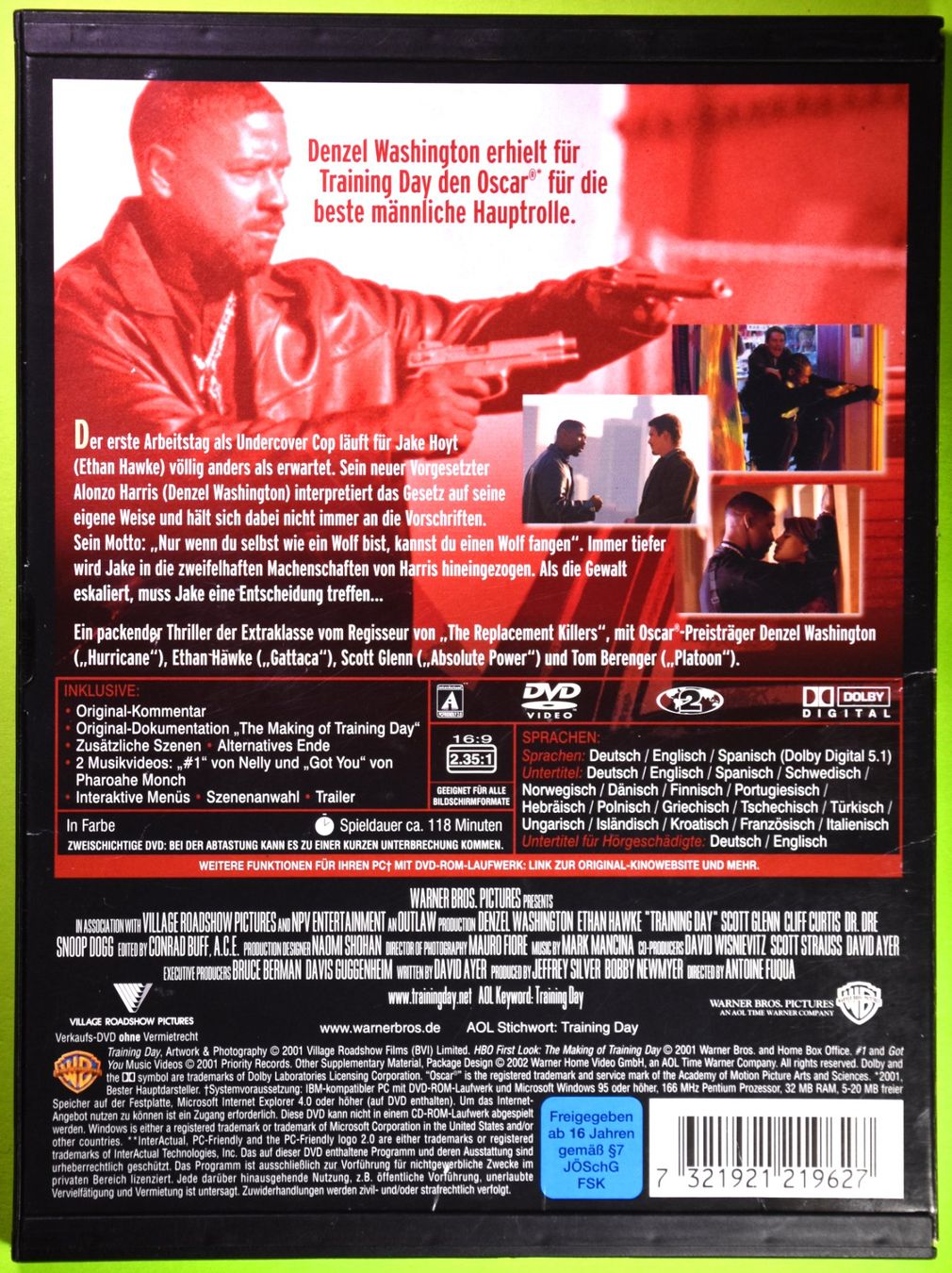 Tutti i DVDs: TRAININGSDAY  /  DENZEL WASHINGTON  /  ETHAN HAWKE – Nuovo (secondo la descrizione) da Luzern venduto da piro12 1