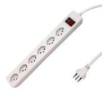 Steckdosenleiste PLUS quer 6x T13 quer, 1.5m Zuleitung H05VV
