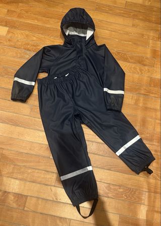 Childrens Rain Suit Navy Blue Size 122