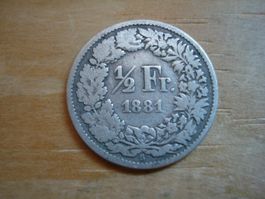 (D2) 1/2 Franken 1881