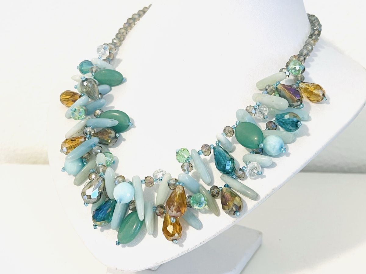 Ketten: Ocean Glass Statement Necklace – Neu (gemäss Beschreibung) aus Rüschlikon von topswissvintage 1
