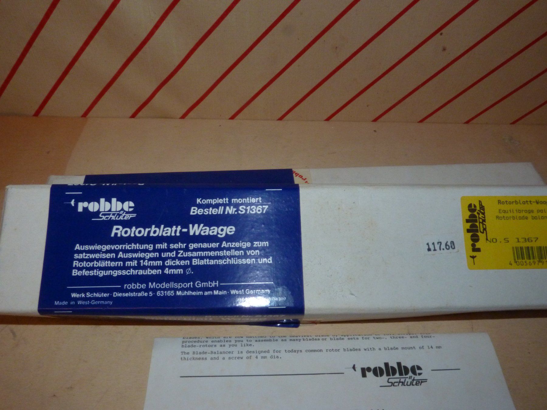 Robbe Modellismo RC: Rotorblattwaage Robbe Schlüter – Nuovo e nell'imballaggio originale da Rudolfstetten venduto da Rrst1968 1