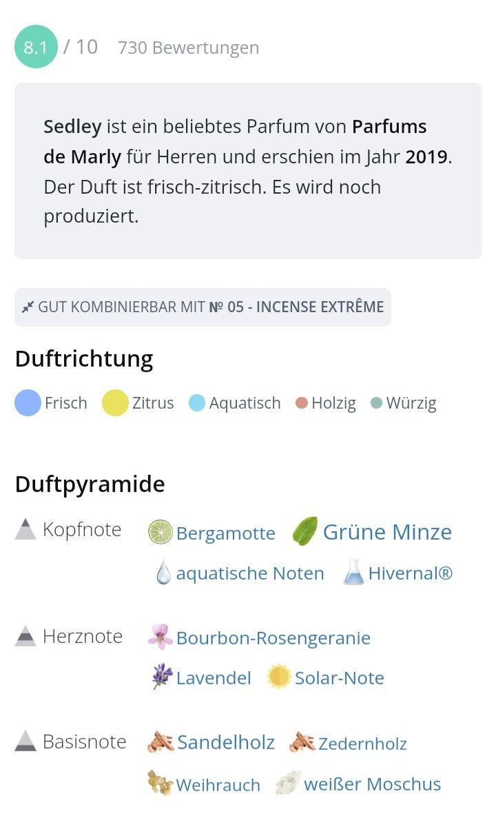 Profumi & Eau de Toilette: 5 ml SEDLEY PARFUMS DE MARLY ABFÜLLUNG – Nuovo (secondo la descrizione) da St. Gallen venduto da CaliSunshine 3