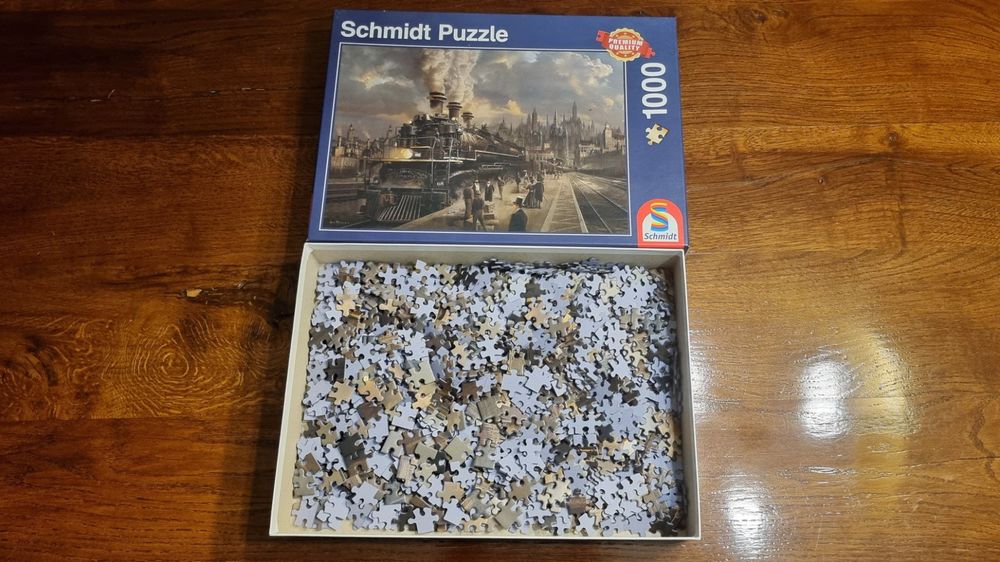 Hansepuzzle Lokomotive Puzzle 1000 Teile | 60x46 Cm, Mit Aufbewahrungsbox & Wiederverschließbarem Beutel