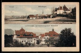 AK Münsingen, Ortsansicht und Landwirtschafts- und Haushaltu