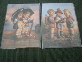 2 Hummel Blechschilder