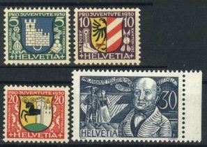 Alle Briefmarken: 1930, Pro Juventute, ohne Falz ** – Gebraucht aus Willisau von Vollstempel
