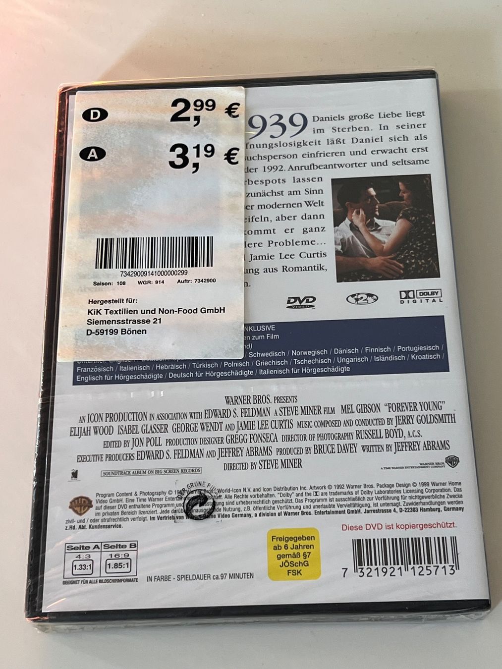 Tutti i DVDs: Forever Young - Mel Gibson! – Nuovo e nell'imballaggio originale da Altstätten SG venduto da sheamus 1