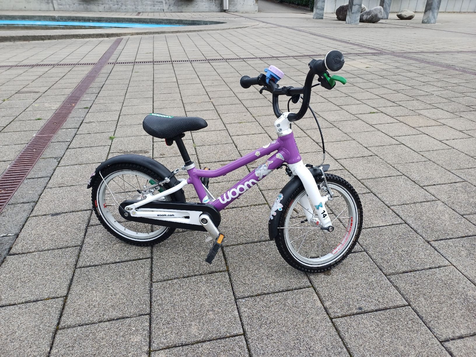 Woom Biciclette: Woom 2 Lila violet kinderfahrad 14" – Usato da Steffisburg venduto da Mr.T02 2