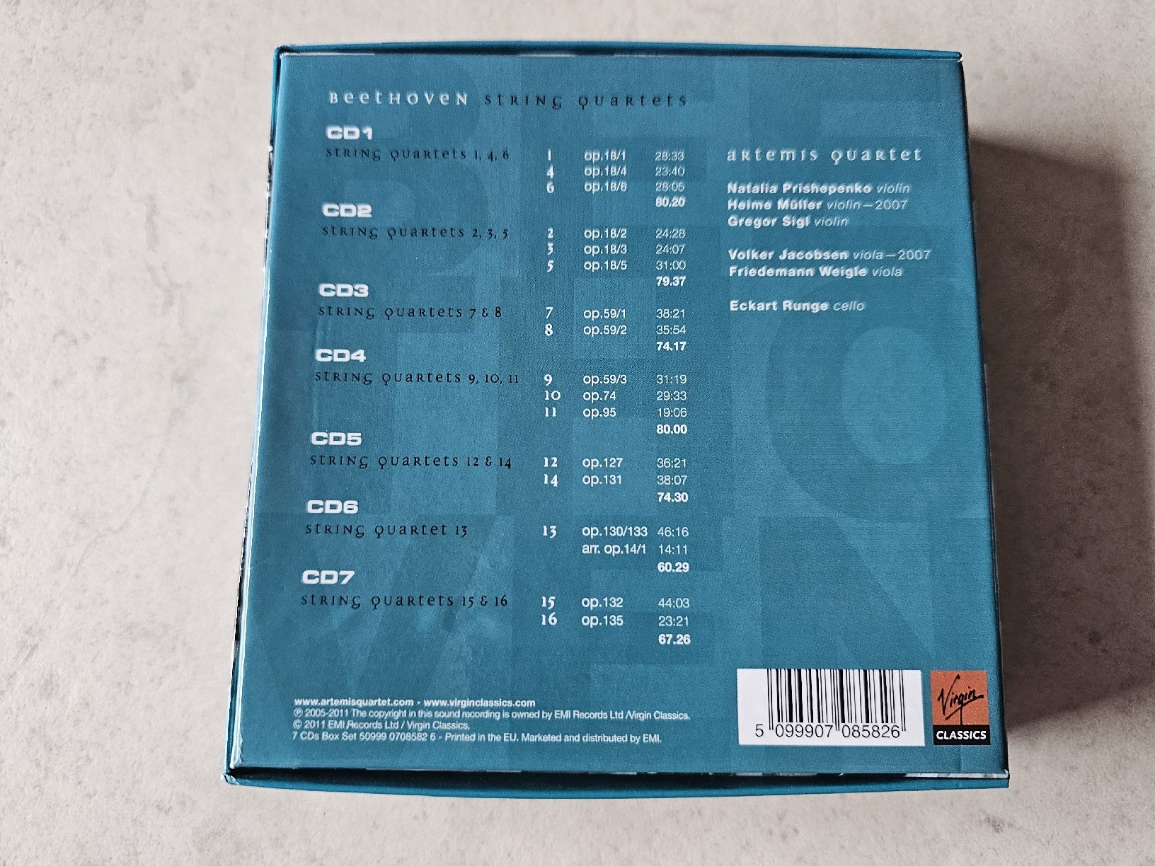 CD: Beethoven - Artemis Quartet / Complete String Quartets 7 CDs – Usato da Schneisingen venduto da backstore24 1