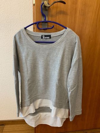 Strickpullover Farbe Grau/Weiss, Baumwolle, Gr. S, Neuwertig