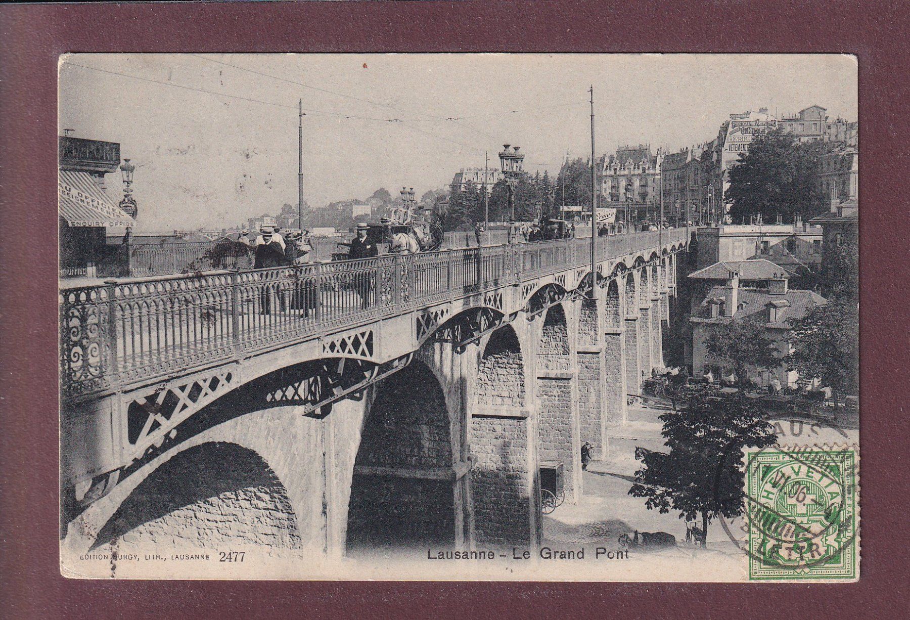 Ansichtskarten: LAUSANNE - Grand Pont - 1906 – Gebraucht aus Pully von nicecards