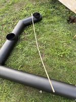 Abzugshaube mit Ofenrohr schwarz Metal l gebraucher Zustand