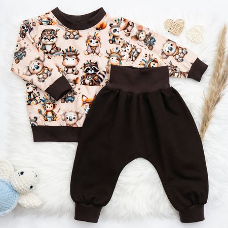 Set Indianer Tiere – Pullover & Pumphose - Gr.68/74 - NEU