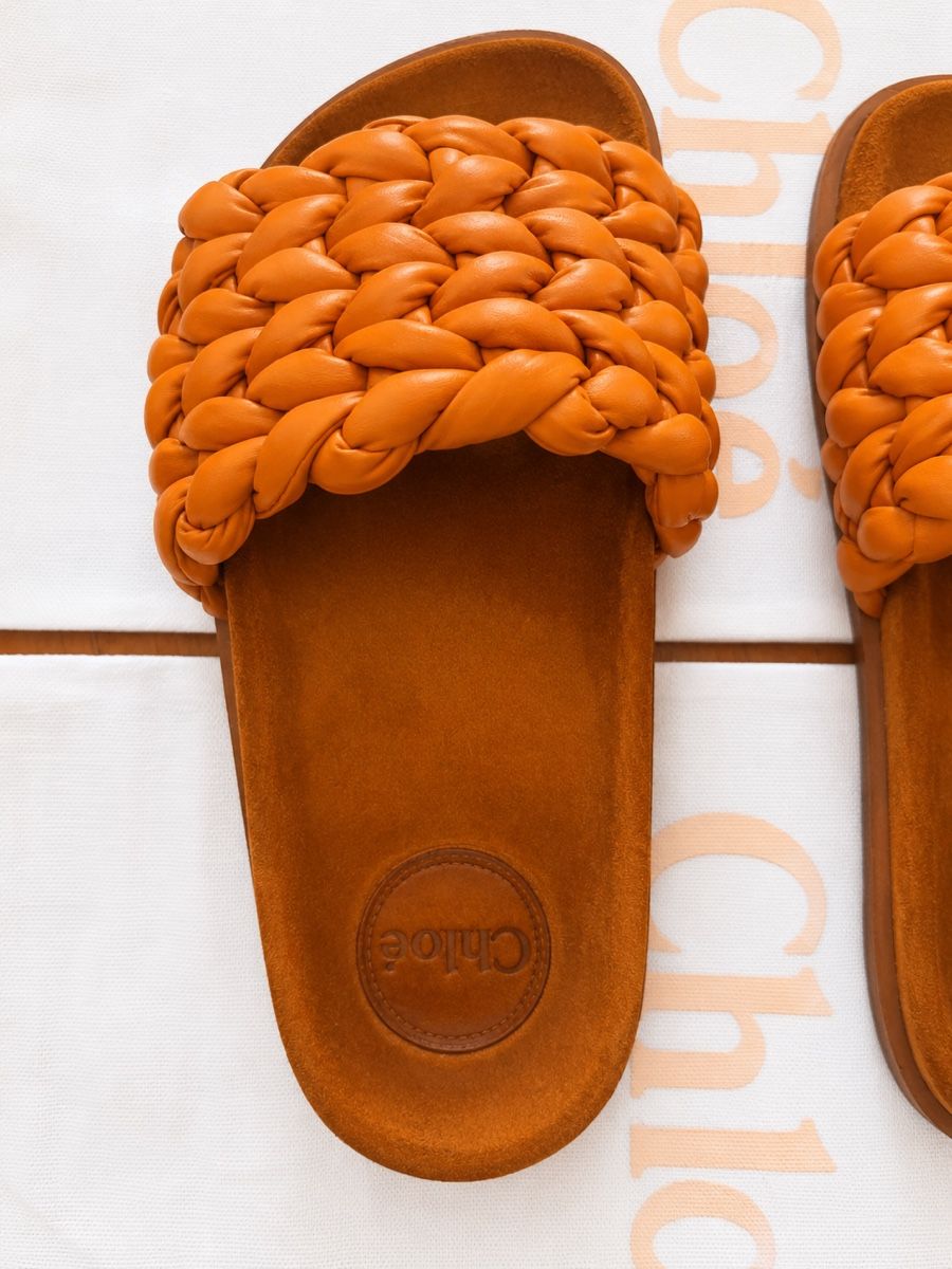 Chloé Scarpe da donna: Chloé Braided Leather Slides Orange Size 37 Summer! – Usato da Fribourg venduto da aix_fs82 3
