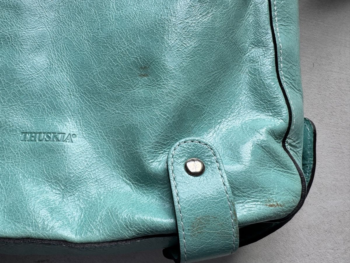 Borse da donna: Türkisfarbene Ledertasche – Usato da Egg b. Zürich venduto da Kompass03 6