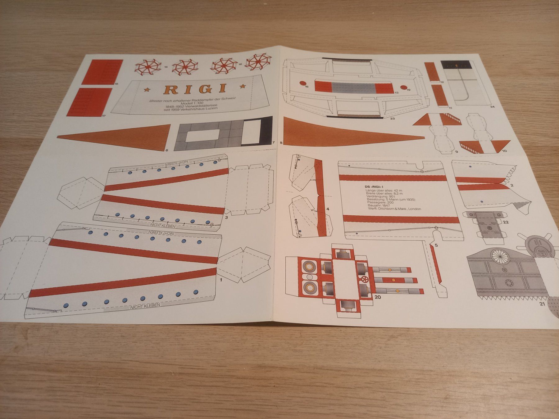 Kit bricolage: Original Bogen Dampfschiff Rigi zum selber Basteln! – Usato da Luzern venduto da titanic68 2