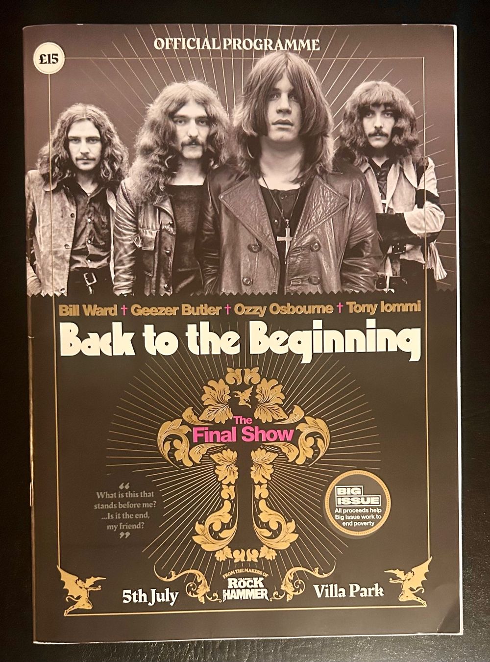 Riviste & Magazine: BLACK SABBATH Back To The Beginning OFFICIAL PROGRAMME! OZZY – Nuovo (secondo la descrizione) da Basel venduto da forevermusic
