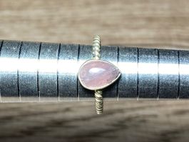 feiner 925 Silberring -  natürlicher Rosenquarz