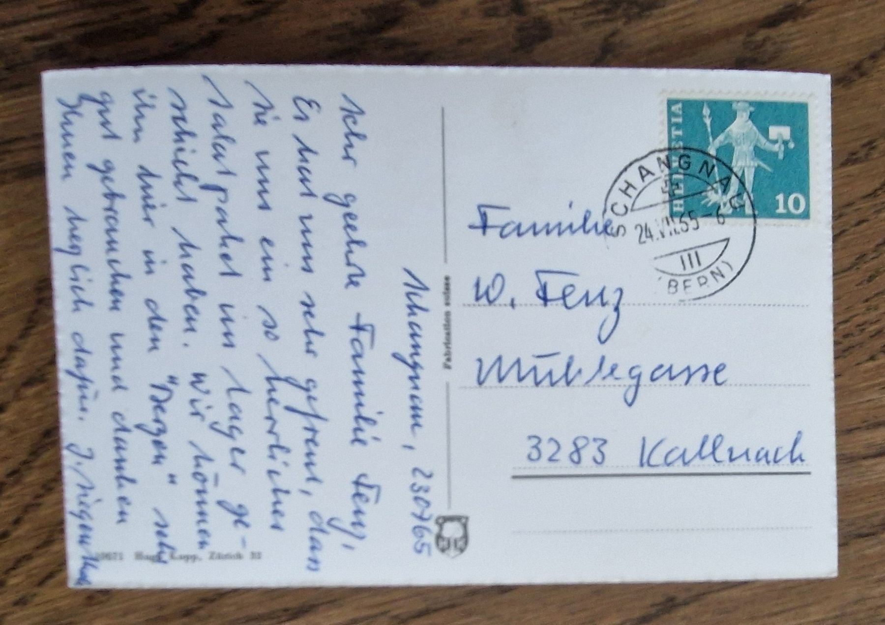 Cartoline postali: Schangnau mit Hohant 1965 – Usato da Ebikon venduto da Donar50 1