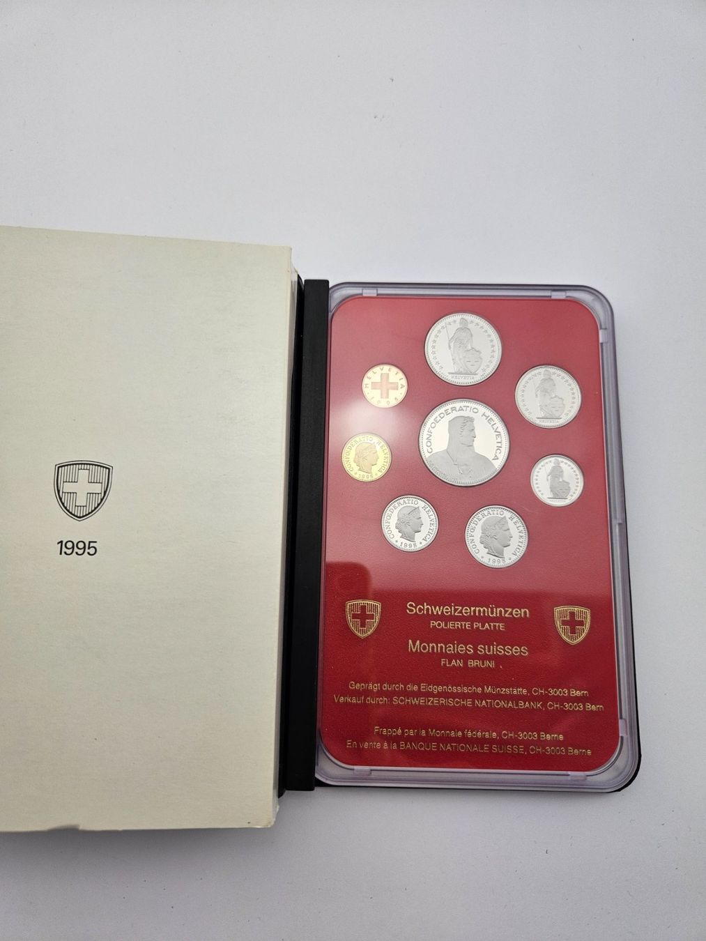 Tutti le monete: Schweizer Münzsatz 1995 Polierte Platte – Nuovo e nell'imballaggio originale da Therwil venduto da Racingr6