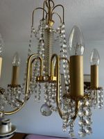 Kronleuchter Messing mit Glasbehang gebraucht
