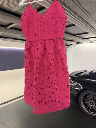 Sommerkleid H&M pink Spitzenoptik