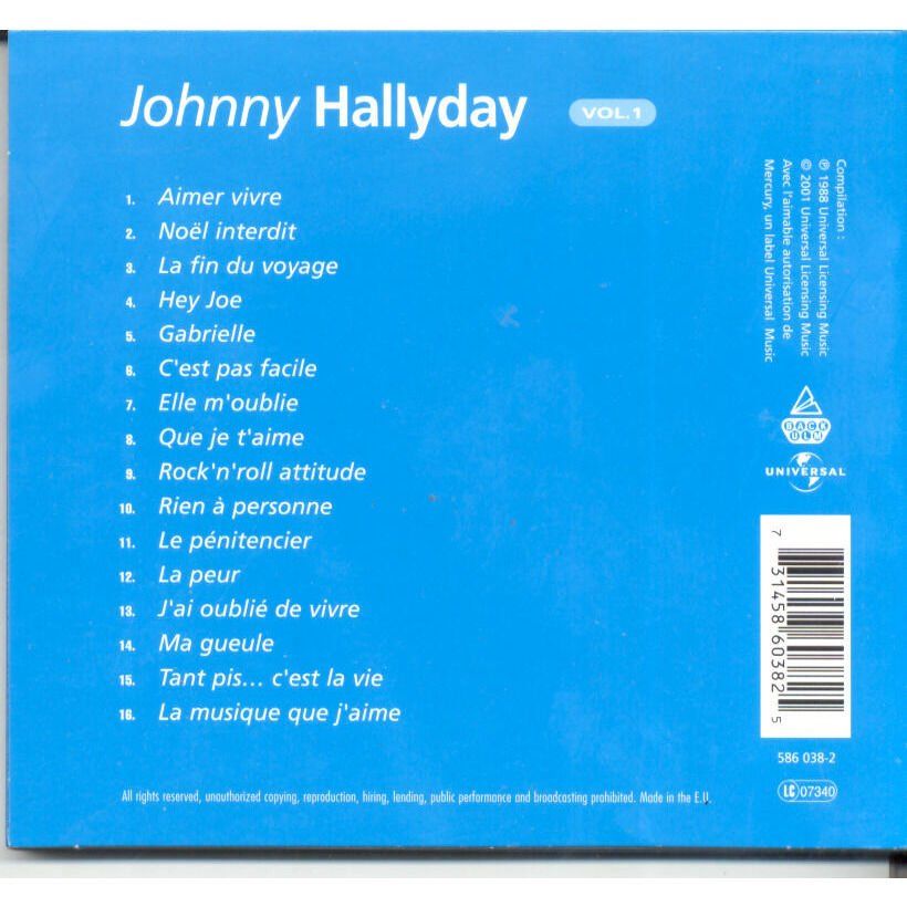 CD: Johnny Hallyday VOL.1 Chanson, Rock & Roll CD – Usato da Kandergrund venduto da Sososo 1