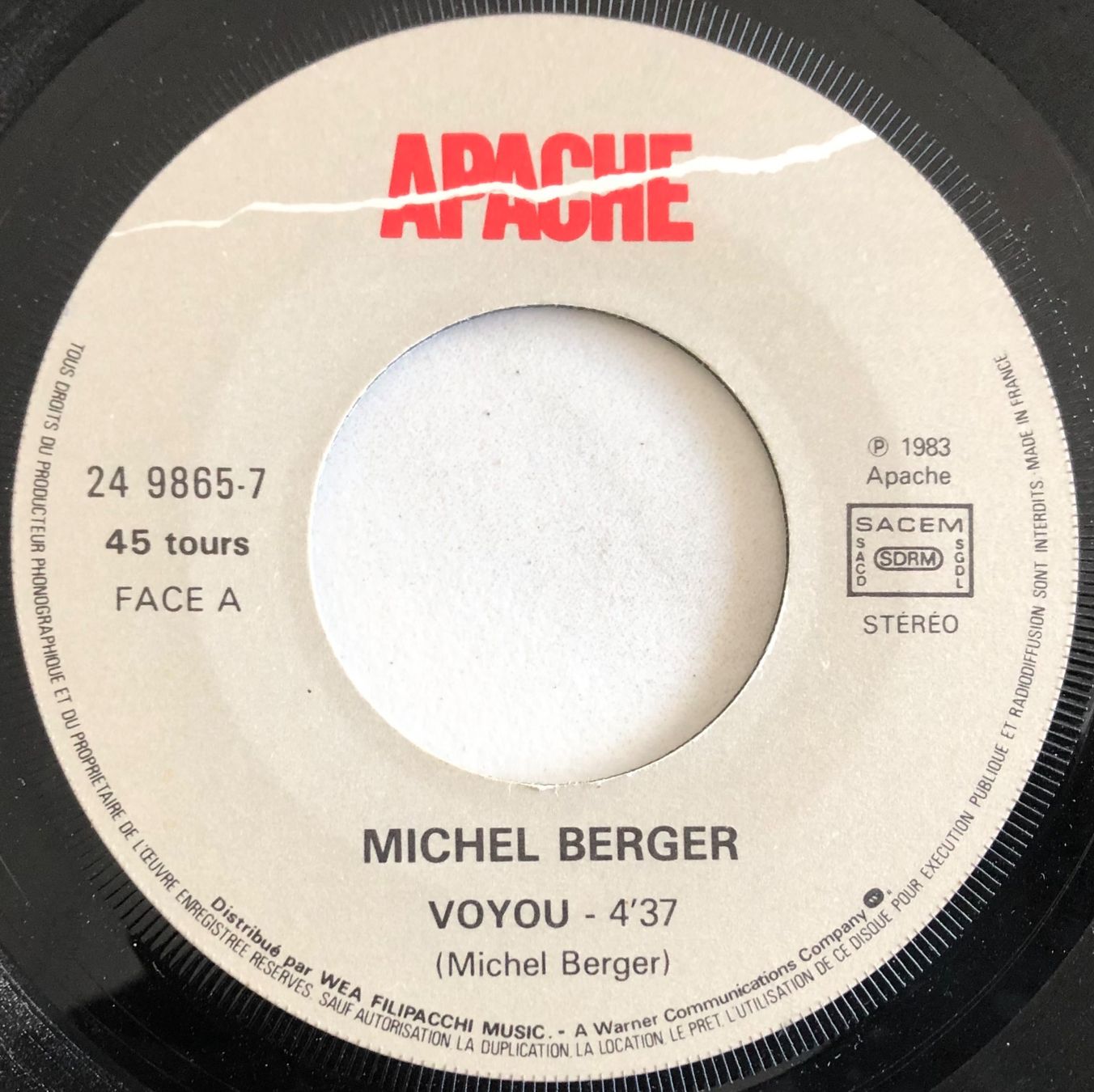 Dischi in vinile: MICHEL BERGER - VOYOU – Usato da Poliez-Pittet venduto da Newtown-Records 2