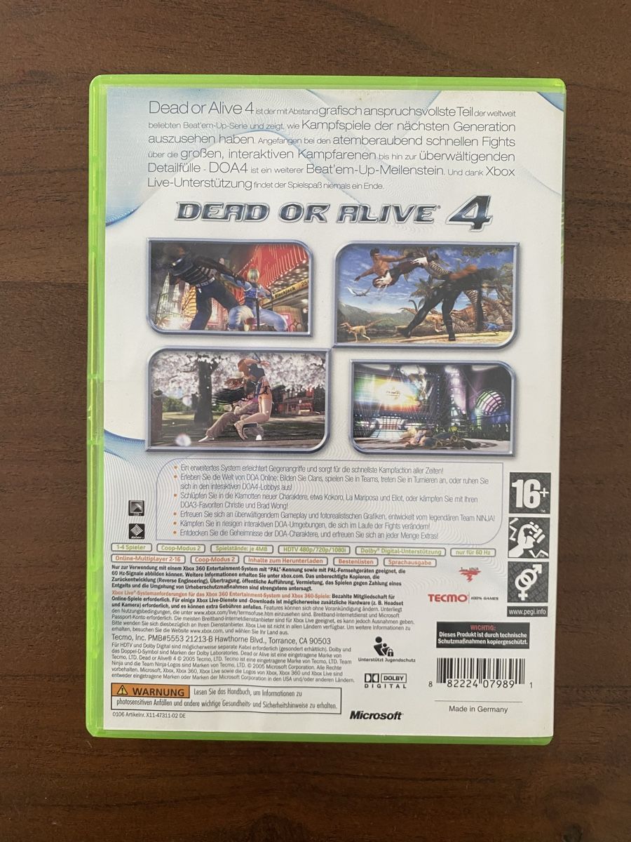 Microsoft Giochi: Dead or Alive 4 für Xbox 360 – Usato da Thunstetten venduto da Virus_33 2