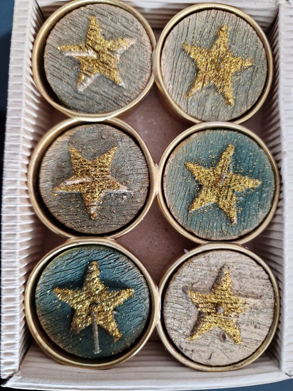 Candele: 6 Deko-Kerzen mit Goldstern – Nuovo (secondo la descrizione) da Zumikon venduto da pat_m55d 2